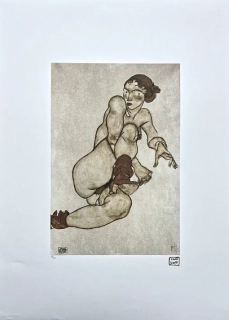 Egon Schiele - Girl act in shoes 29/200 - limitovaná edice, s certifikátem, 50x70 cm