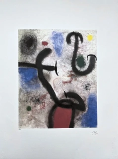 Joan Miró - Woman and birds 16/150 - limitovaná edice s certifikátem, signováno, 56x76cm