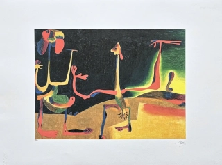 Joan Miró - Man and Woman in Front of a Pile of Excrement 91/150 - limitovaná edice s certifikátem, signováno, 76x56cm