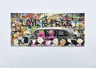 Death NYC - Snoopy, Charlie Brown a Love is free - limitovaná edice s certifikátem, 45x32cm