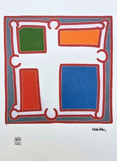 Keith Haring - Square 76/150 - signováno, limitovaná edice s certifikátem, 50x70 cm