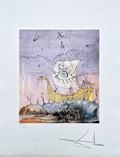 Salvador Dalí - Télémaque part à Pilo - signováno, limitovaná edice, 50x66cm