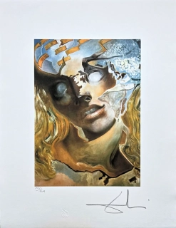 Salvador Dalí - Exploded Head - signováno, limitovaná edice, 50x66cm