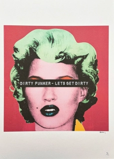 Banksy - Kate Moss červeno-zelená x/150 - číslovaná edice s certifikátem, 50x70cm