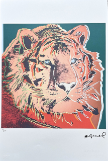 Andy Warhol - Tiger na tmavém pozadí 73/100 - edice Leo Castelli s certifikátem