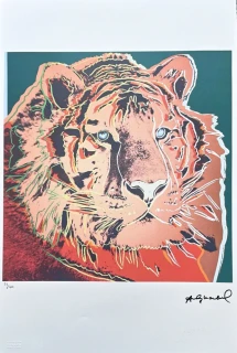 Andy Warhol - Tiger na tmavém pozadí x/100 - edice Leo Castelli s certifikátem