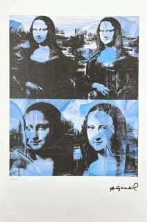 Andy Warhol - 4x Mona Lisa černo-modrá x/100 - edice Leo Castelli s certifikátem