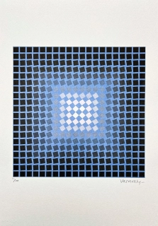 Victor Vasarely - Permutations blue - limitovaná edice s certifikátem