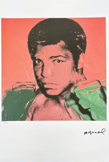Andy Warhol - Muhammad Ali červený 47/100 - edice Leo Castelli s certifikátem