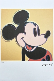 Andy Warhol - Mickey Mouse hnědo-zlatý x/100 - edice Leo Castelli s certifikátem