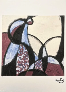 František Kupka - Dvoubarevná fuga 86/350 - limitovaná edice s certifikátem, 50x70cm