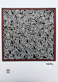 Keith Haring - Black People x/150 - signováno, limitovaná edice s certifikátem, 50x70 cm