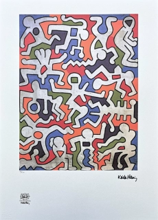 Keith Haring - Dance People 69/150 - signováno, limitovaná edice s certifikátem, 50x70 cm