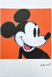 Andy Warhol - Mickey Mouse oranžový x/100 - edice Leo Castelli s certifikátem