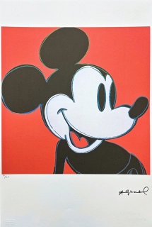 Andy Warhol - Mickey Mouse červený x/100 - edice Leo Castelli s certifikátem