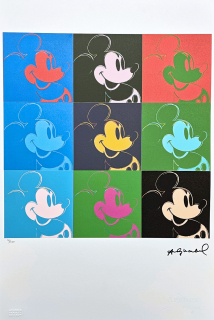 Andy Warhol - 9x Mickey Mouse 56/100 - edice Leo Castelli s certifikátem