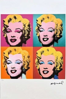 Andy Warhol - 4x Barevná Marilyn Monroe x/100 - edice Leo Castelli s certifikátem