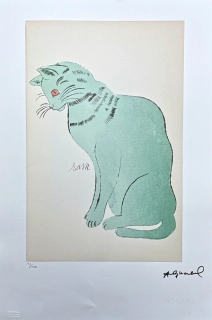 Andy Warhol - Cat Sam světle zelený x/100 - edice Leo Castelli s certifikátem