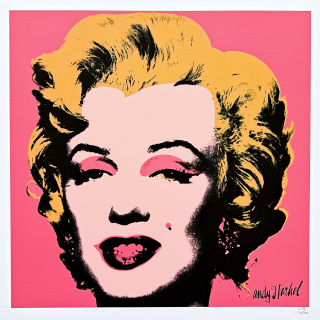 Andy Warhol - Marilyn Monroe růžová 258/500 - signováno, 50x50cm, limitovaná edice CMOA s certifikátem
