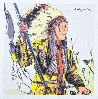 Andy Warhol - War bonnet Indian 104/500 - signováno, 50x50cm, limitovaná edice CMOA s certifikátem
