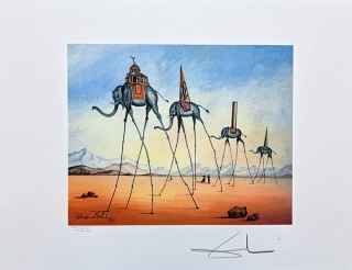 Salvador Dalí - Elephants - signováno, limitovaná edice, 66x50cm