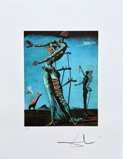Salvador Dalí - The Burning Giraffe - signováno, limitovaná edice, 50x66cm