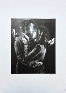 Banksy - Mobile lovers x/150 - číslovaná edice s certifikátem, 50x70cm