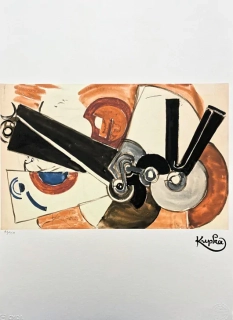 František Kupka - Kompozice v oranžové 48/350 - limitovaná edice s certifikátem, 50x70cm