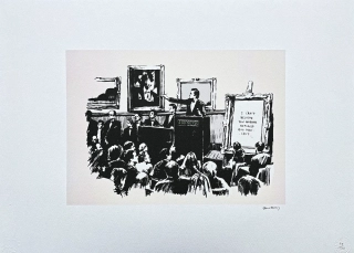 Banksy - Morons 77/150 - číslovaná edice s certifikátem, 70x50cm