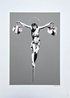 Banksy - Christ with shopping bags x/150 číslovaná edice s certifikátem, 50x70cm