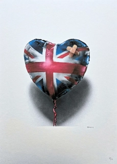 Banksy - Union Jack Balloon x/150 - číslovaná edice s certifikátem, 50x70cm