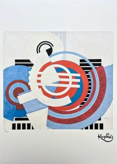 František Kupka - Bílá na modré a červené x/350 - limitovaná edice s certifikátem, 50x70cm