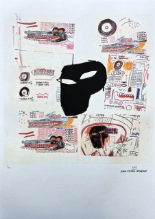 Jean-Michel Basquiat - Black Head 23/300 - limitovaná edice, signováno, 50x70cm