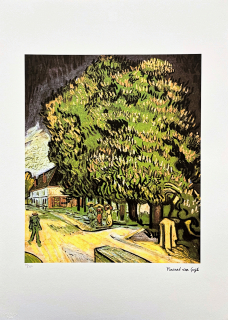 Vincent van Gogh - Chestnut Trees in Blossom 105/250 - limitovaná edice s certifikátem, 50x70cm
