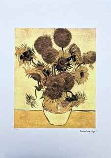 Vincent van Gogh - Vase with Fifteen Sunflowers x/250 - limitovaná edice s certifikátem, 50x70cm