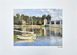 Claude Monet - The Argenteuil Bridge 119/250 - limitovaná edice s certifikátem, 70x50cm