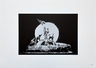 Banksy - Flag 99/150 - číslovaná edice s certifikátem, 70x50cm