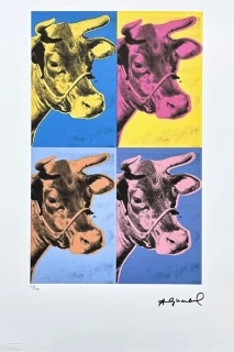 Andy Warhol - 4x Cows x/100 - edice Leo Castelli s certifikátem