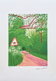 David Hockney - Arrival of Spring in Woldgate 155/200 - limitovaná edice, s certifikátem, 35x50 cm