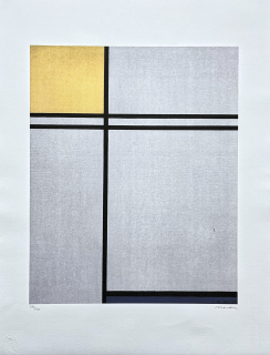 Piet Mondrian - Composition with yellow and blue 148/200 - signováno, limitovaná edice, 50x66cm