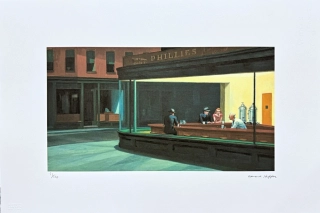 Edward Hopper - Nighthawks x/150 - limitovaná edice, s certifikátem, 57x38 cm