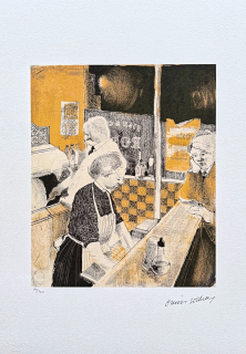 David Hockney - Fish and chip shop 40/200 - limitovaná edice, s certifikátem, 35x50 cm
