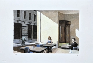 Edward Hopper - Sunlight in a cafeteria 53/150 - limitovaná edice, s certifikátem, 57x38 cm