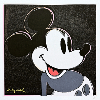 Andy Warhol - Mickey Mouse černý 191/500 - signováno, 50x50cm, limitovaná edice CMOA s certifikátem