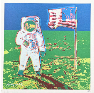 Andy Warhol - Moonwalk - zeleno-modrý 235/500 - signováno, 50x50cm, limitovaná edice CMOA s certifikátem