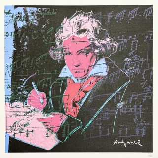 Andy Warhol - Beethoven - růžovo-černý x/500 - signováno, 50x50cm, limitovaná edice CMOA s certifikátem