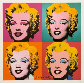 Andy Warhol - 4x barevná Marilyn Monroe 81/500 - signováno, 50x50cm, limitovaná edice CMOA s certifikátem