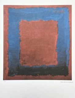Mark Rothko - Blue square on red x/200 - signováno, s certifikátem, 50x65 cm