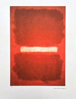 Mark Rothko - White center on red x/200 - signováno, s certifikátem, 50x65 cm