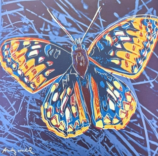 Andy Warhol - Butterfly modrý x/2400 - 60x60 cm, limitovaná edice CMOA s certifikátem
